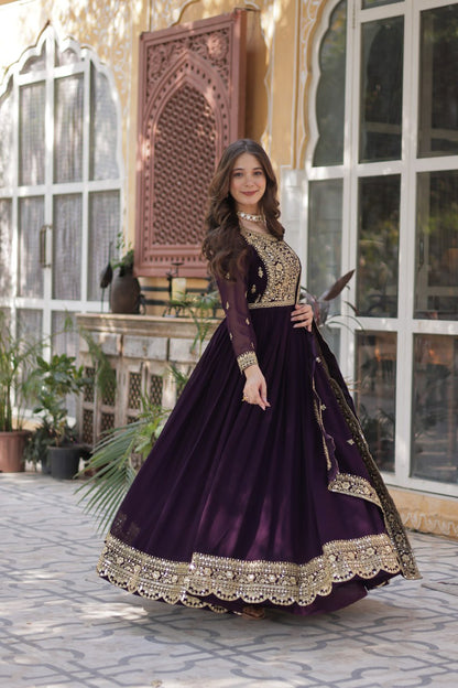 Premium Designer Readymade Gown with Dupatta Set