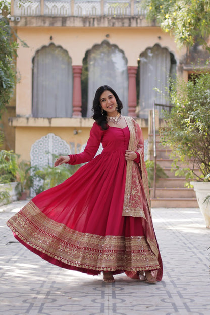 Premium Readymade Gown with Dupatta Set