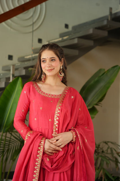 Premium Designer Readymade Gown with Dupatta Set