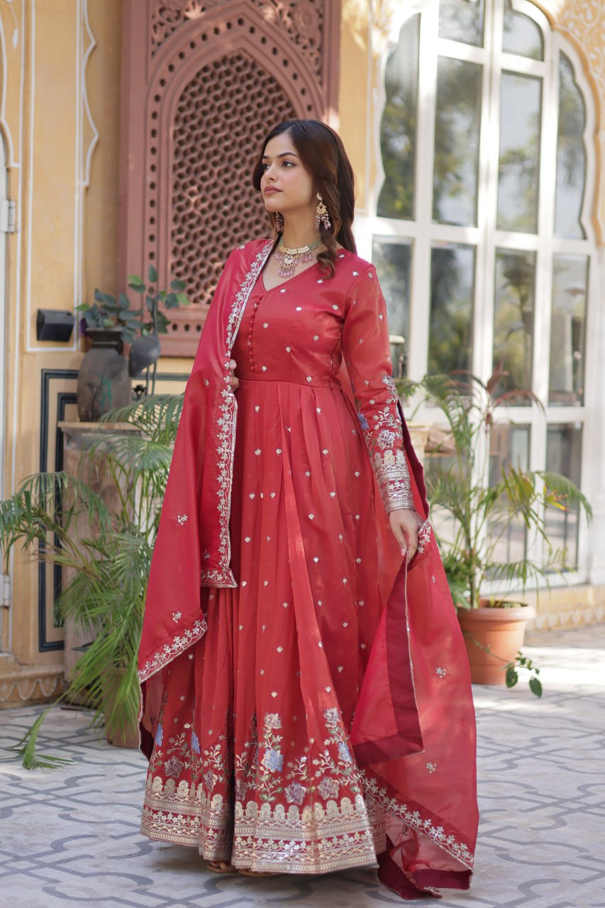 Premium Readymade Gown with Dupatta Set