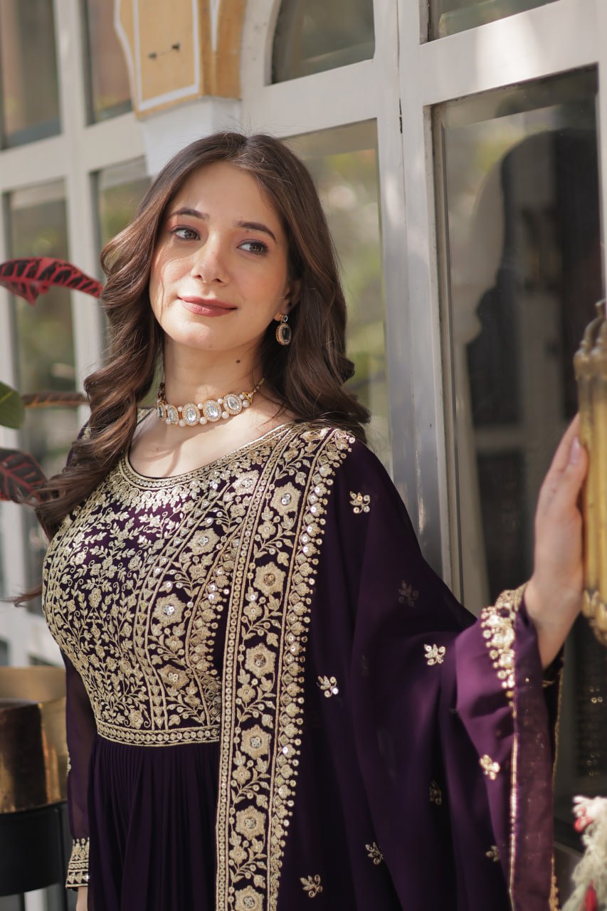 Premium Designer Readymade Gown with Dupatta Set