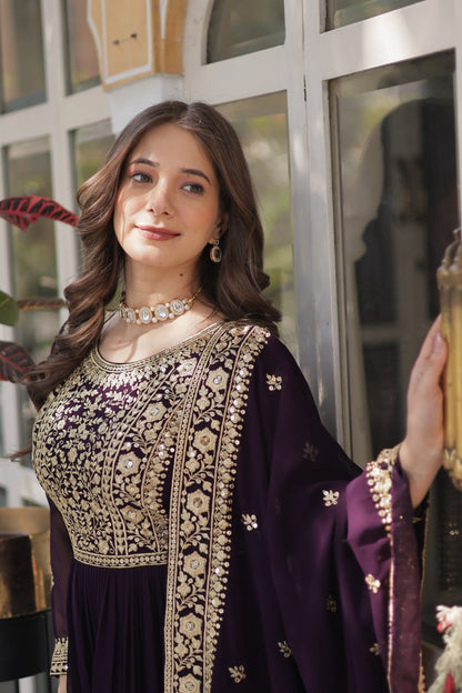 Premium Designer Readymade Gown with Dupatta Set