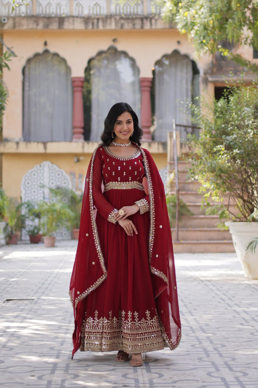 Premium Readymade Gown with Dupatta Set