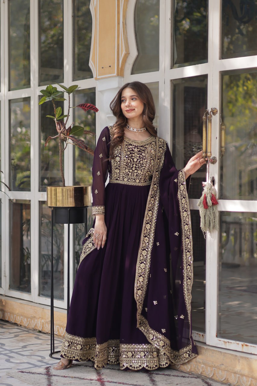 Premium Designer Readymade Gown with Dupatta Set