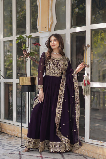 Premium Designer Readymade Gown with Dupatta Set