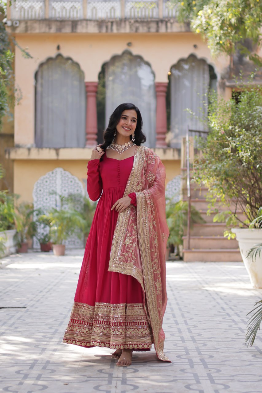 Premium Readymade Gown with Dupatta Set