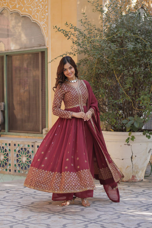Premium Readymade Gown Collection (Top‐Bottom‐Dupatta Set)