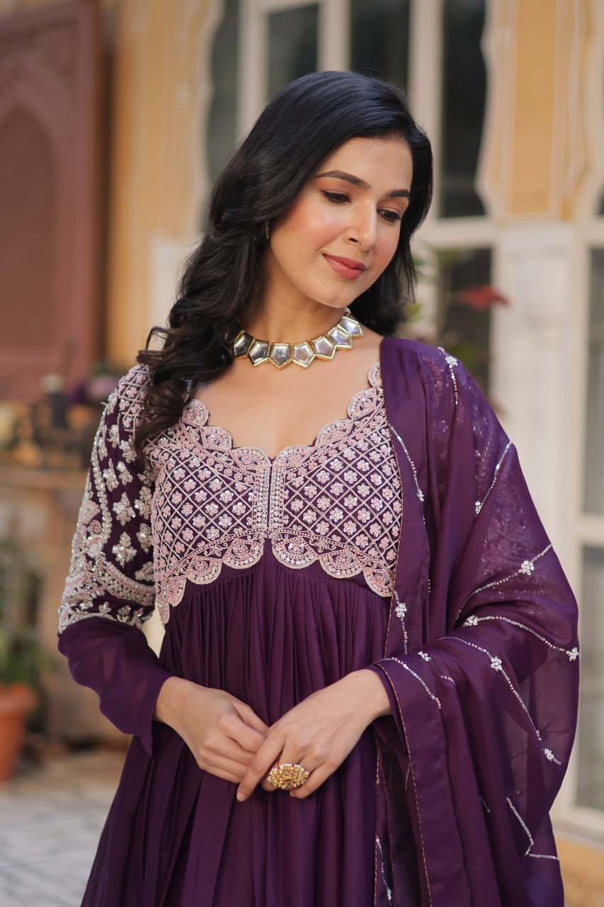 Premium Designer Readymade Gown with Dupatta Set