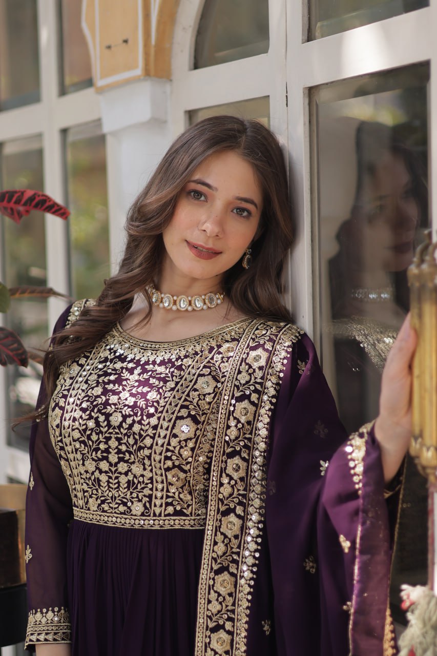 Premium Designer Readymade Gown with Dupatta Set