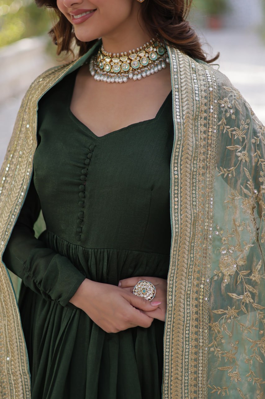 Premium Readymade Gown with Dupatta Set