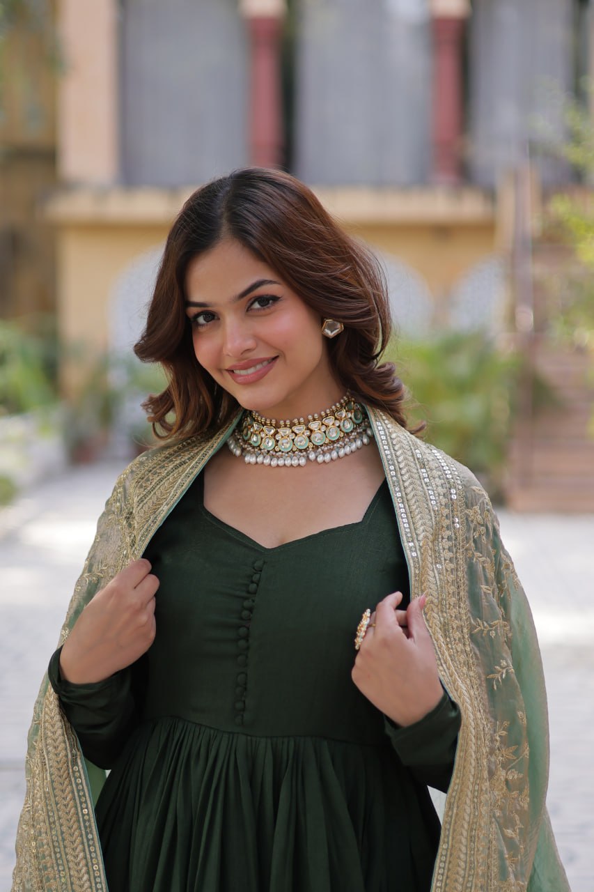 Premium Readymade Gown with Dupatta Set