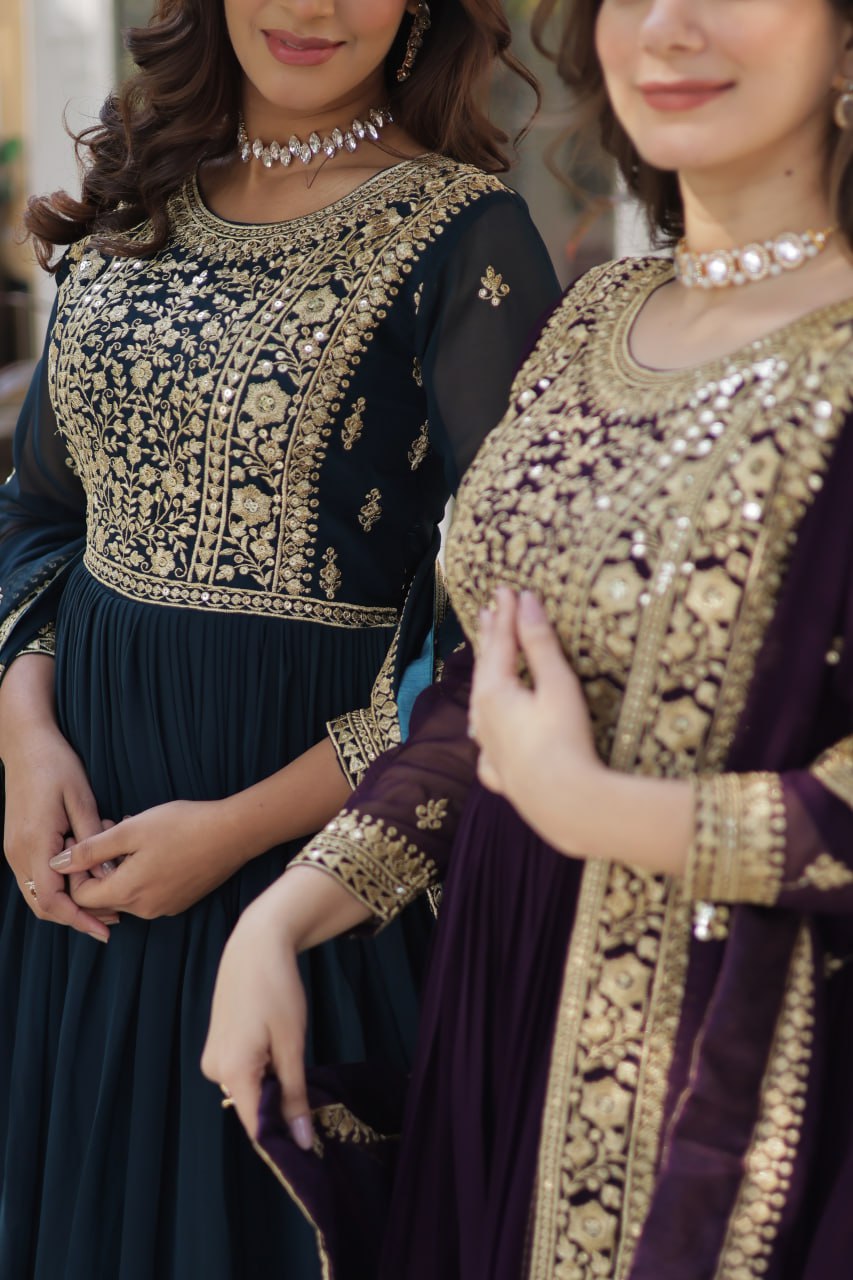Premium Designer Readymade Gown with Dupatta Set