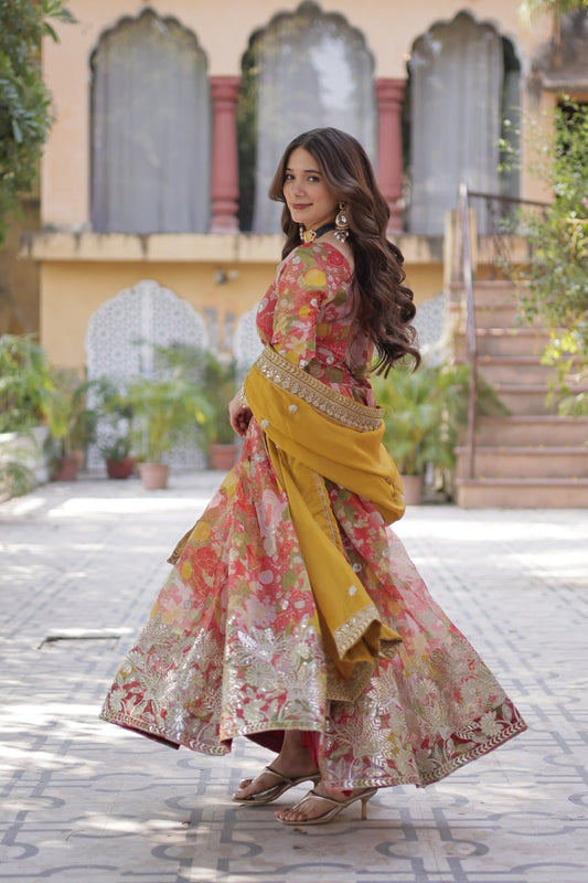 Premium Alia Cut Readymade Gown with Dupatta Set