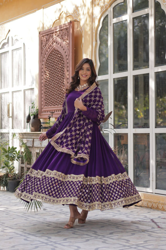 Premium Designer Readymade Gown with Dupatta Set