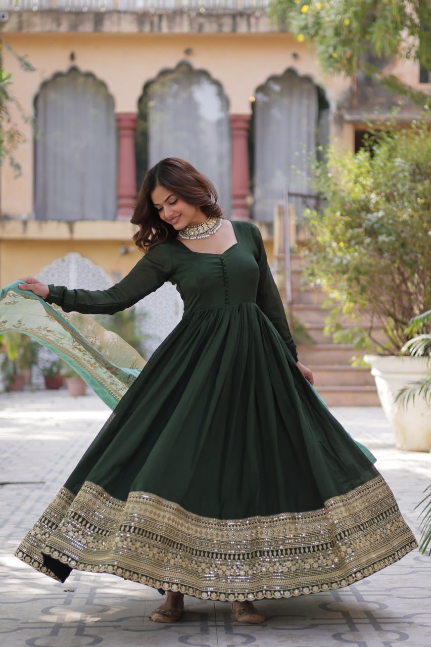 Premium Readymade Gown with Dupatta Set