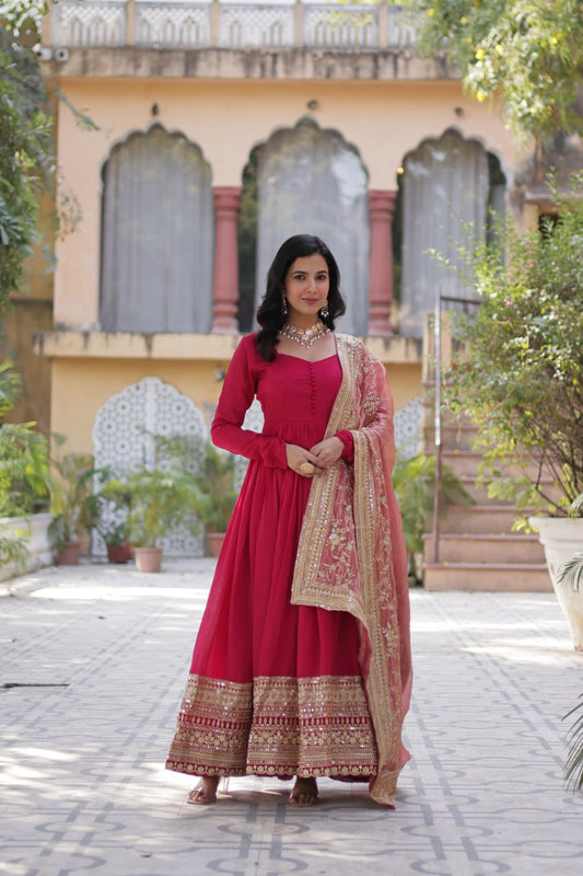 Premium Readymade Gown with Dupatta Set