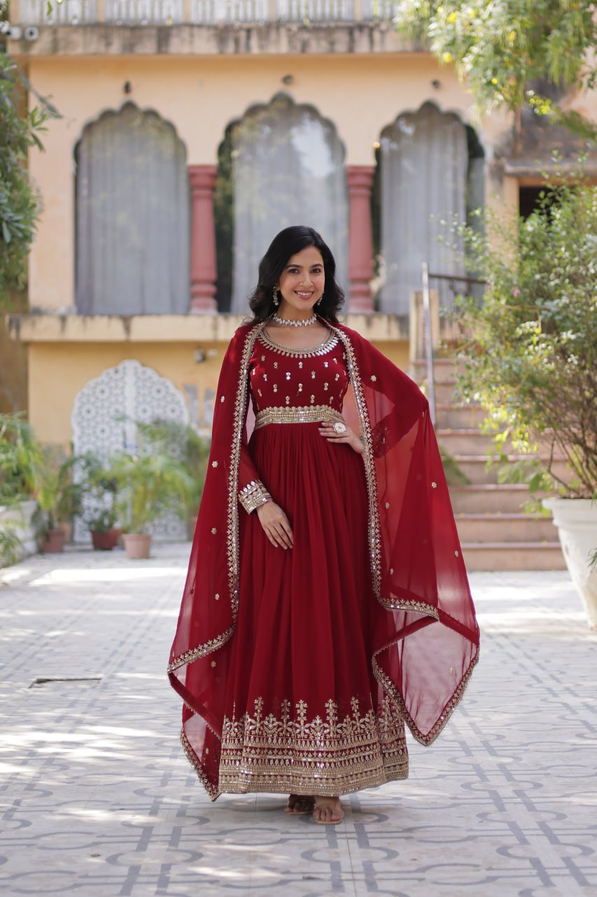 Premium Readymade Gown with Dupatta Set