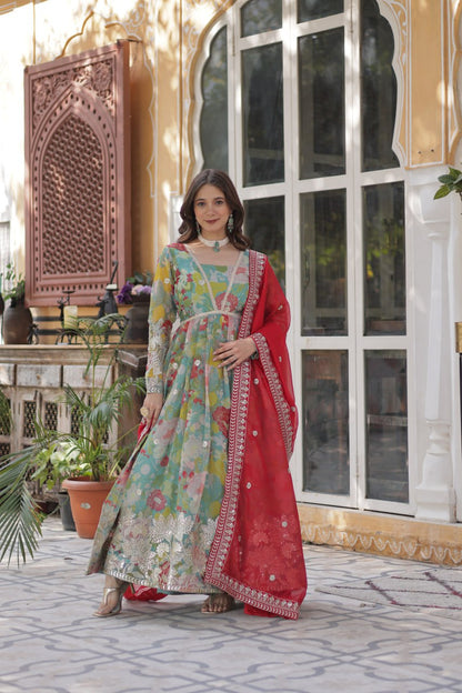 Premium Alia Cut Readymade Gown with Dupatta Set