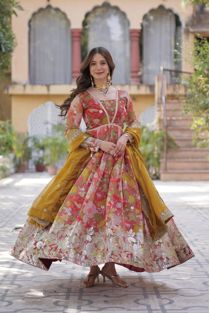 Premium Alia Cut Readymade Gown with Dupatta Set