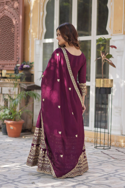 Premium Designer Readymade Gown with Dupatta Set