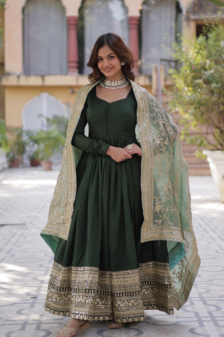 Premium Readymade Gown with Dupatta Set