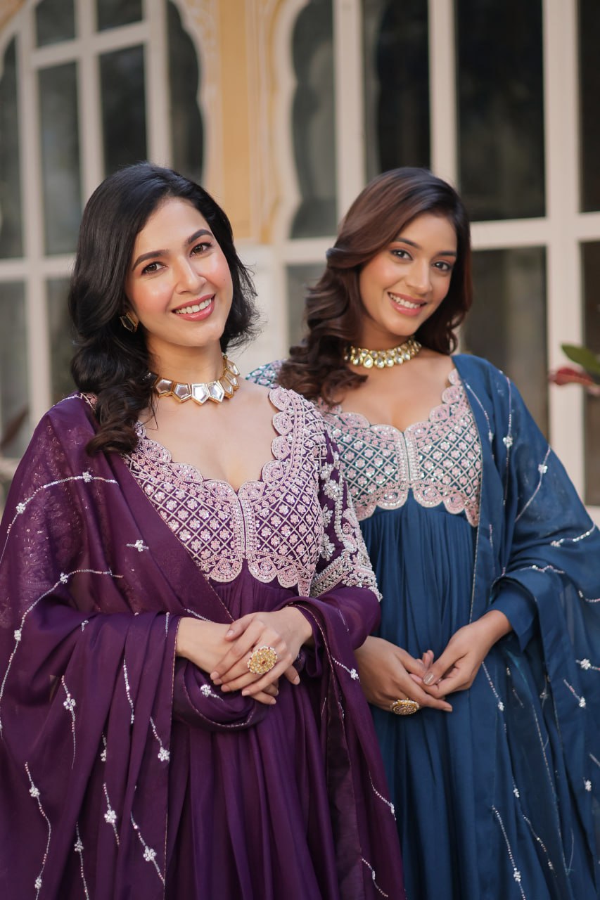Premium Designer Readymade Gown with Dupatta Set