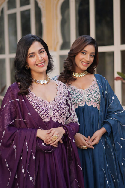 Premium Designer Readymade Gown with Dupatta Set