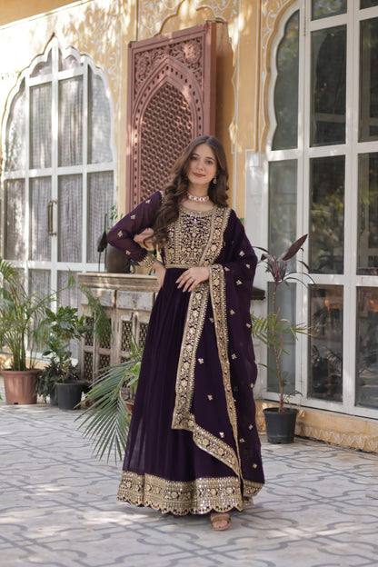 Premium Designer Readymade Gown with Dupatta Set