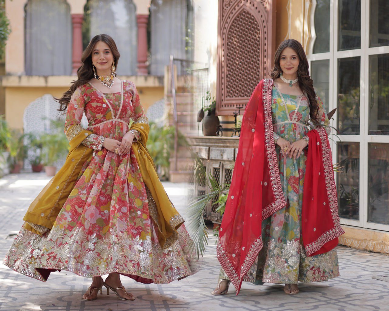 Premium Alia Cut Readymade Gown with Dupatta Set