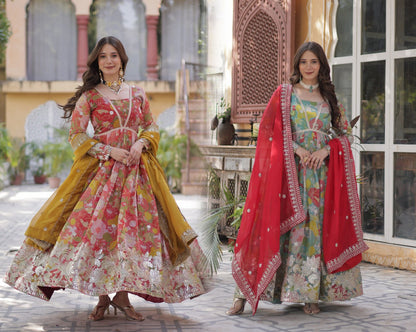 Premium Alia Cut Readymade Gown with Dupatta Set