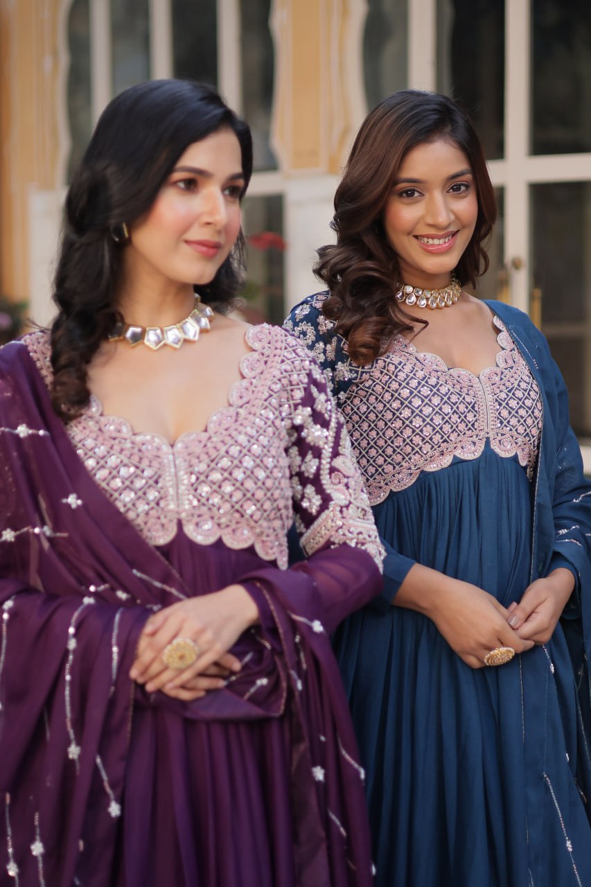 Premium Designer Readymade Gown with Dupatta Set