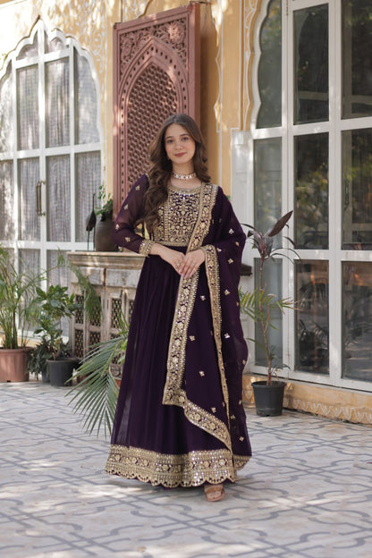Premium Designer Readymade Gown with Dupatta Set