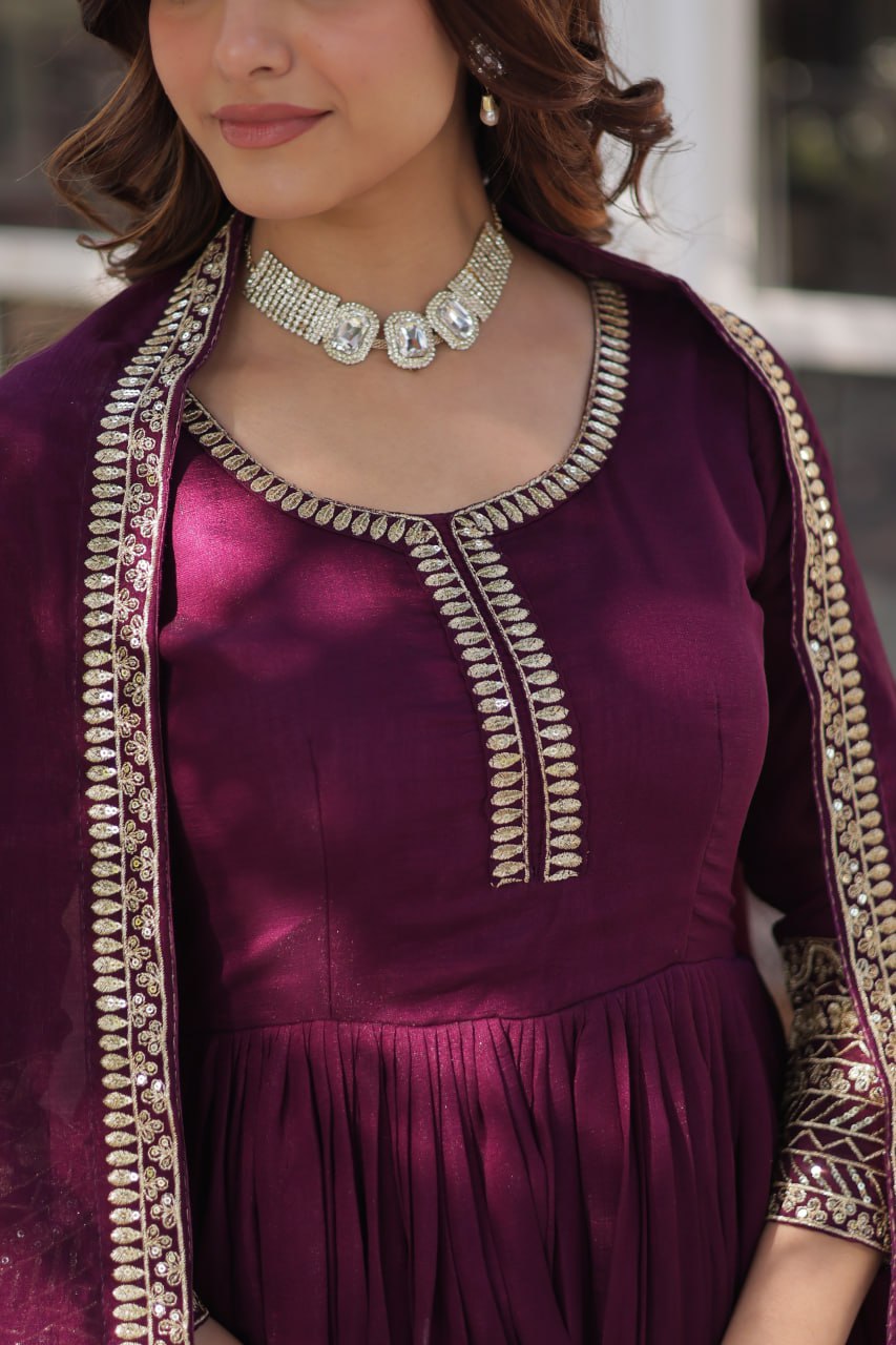 Premium Designer Readymade Gown with Dupatta Set