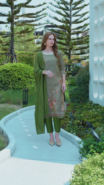 Elegant Straight Kurti Pant Dupatta Set | Garmex Export
