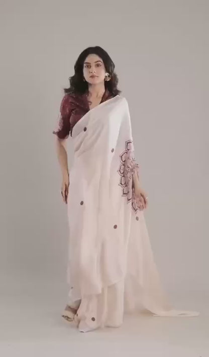 હિટ ફ્રીહેન્ડ સાટિન સિલ્ક સાડી
