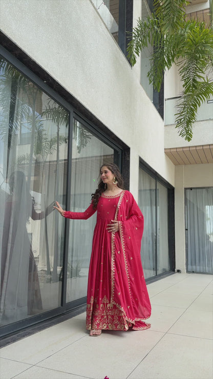 Premium Designer Readymade Gown with Dupatta Set